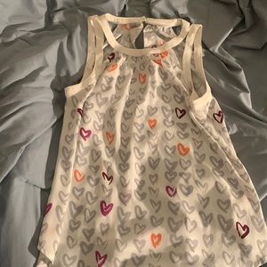 Candies heart printed tank top never worn. Size Small